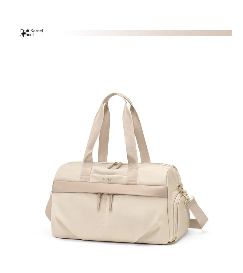 GOLF Travel Bag Hand Luggage Women Duffle Bag with Shoe Compartment Foldable Nylon Travel Handbag Lightweight Dry Wet Separation