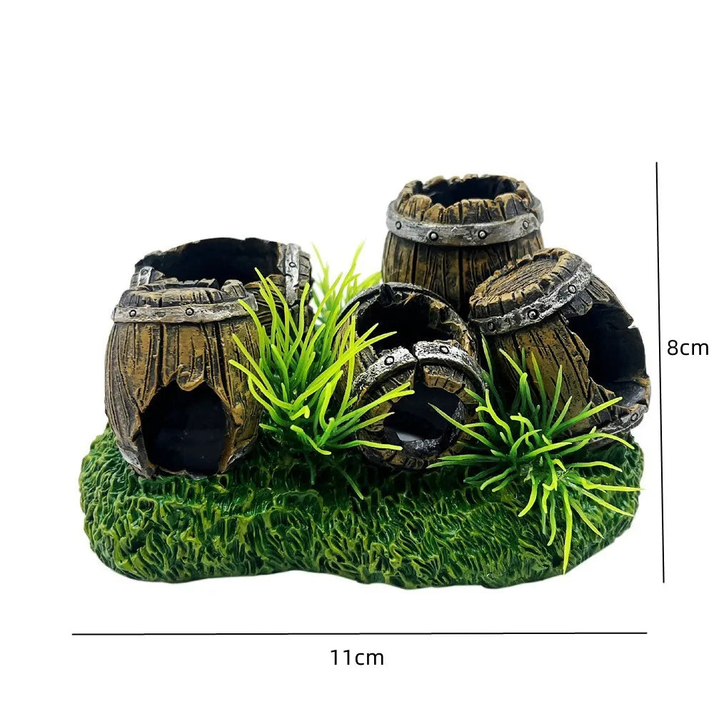 Fish Tank Artificial Bridge Resin Landscape Decoration Bridge Aquarium Equipment Accessories Ornament Cave Aquatic Pet Fish (Available)
