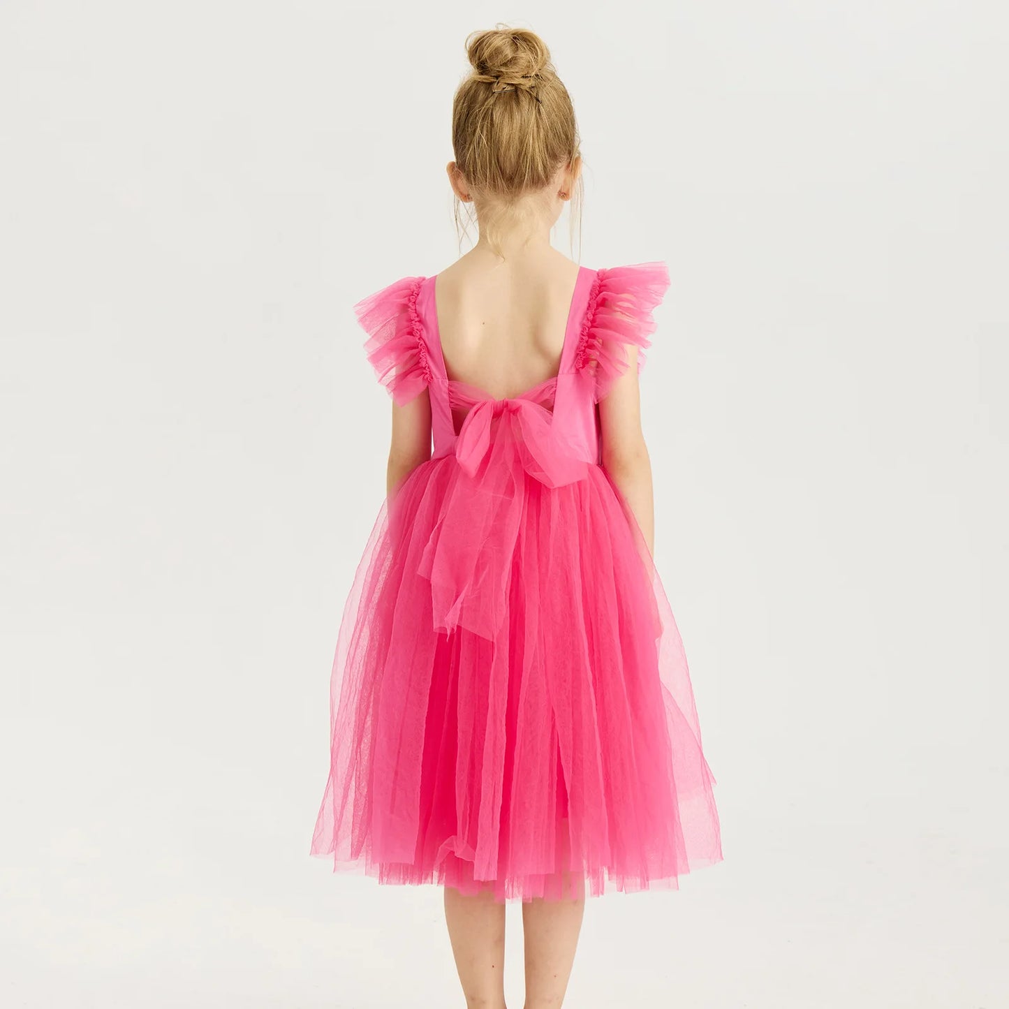 1-8Years New Little Girls Party Dress for Princess Dress Solid Child Clothes Flower Girl Birthday Princess Dress for Kids