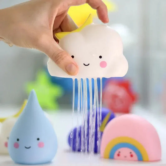Baby Cloud Shower Bath Toy with spraying water feature for fun bath time and sensory play for babies and toddlers