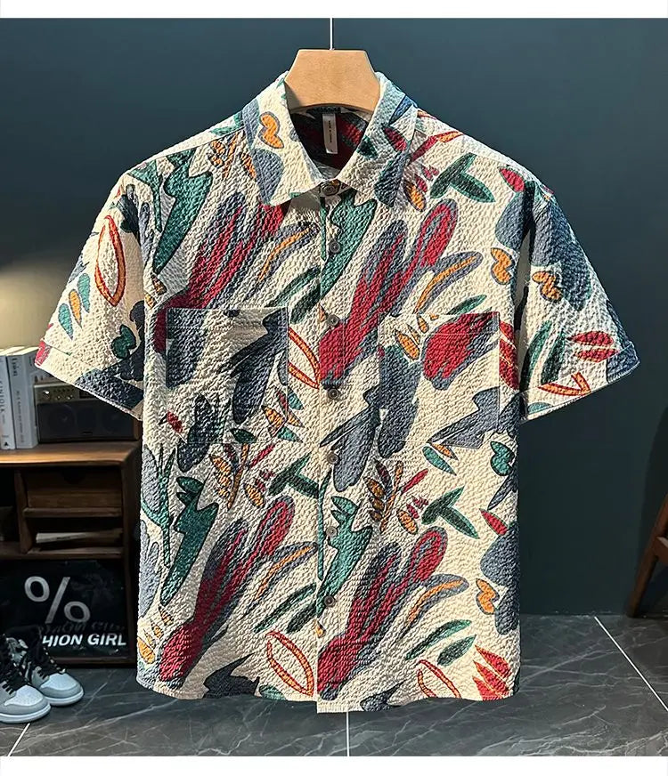 Light Luxury Trendy Men's New Fashionable and Personalized Casual and Versatile Shirt (Available)