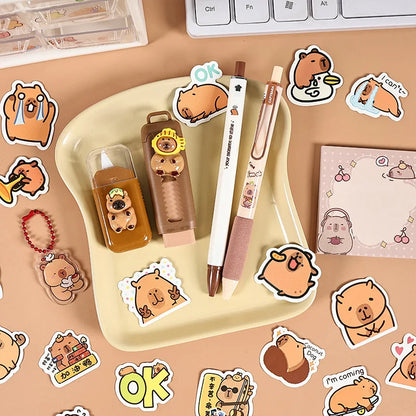 Capybara Stationery Set For Kids Gift Pens Stickers Utility Knife Stationery Gift Box Back To School Learning Birthday Gift