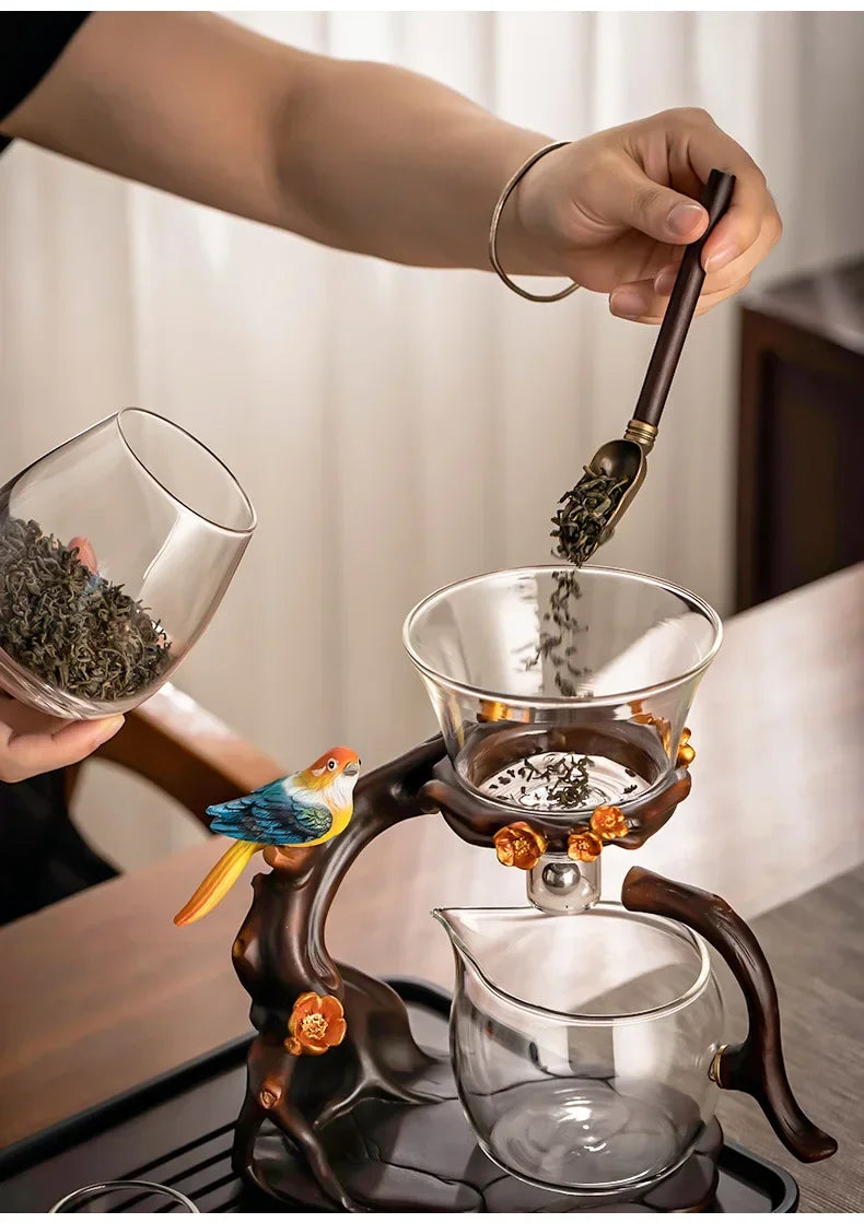 Glass Automatic Tea Set Lazy Tea Maker High End Magnetic Suction Teapot