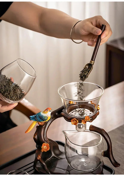 Glass Automatic Tea Set Lazy Tea Maker High End Magnetic Suction Teapot