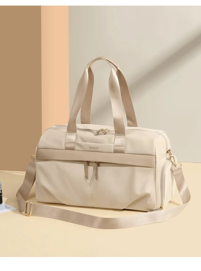 GOLF Travel Bag Hand Luggage Women Duffle Bag with Shoe Compartment Foldable Nylon Travel Handbag Lightweight Dry Wet Separation