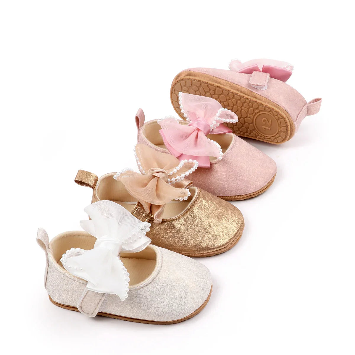 Baby Shoes Girl Baby Cute Bow PU Princess Shoes Soft Cloth Sole Comfortable Walking Shoes Spring and Autumn Sweet Design