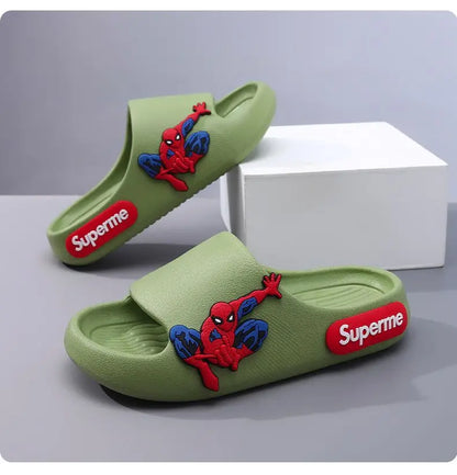 Anime peripheralsMarvel cartoon Spider-Man children's home anti-slip sandals New flip-flop boys soft-soled beach sandals EVA