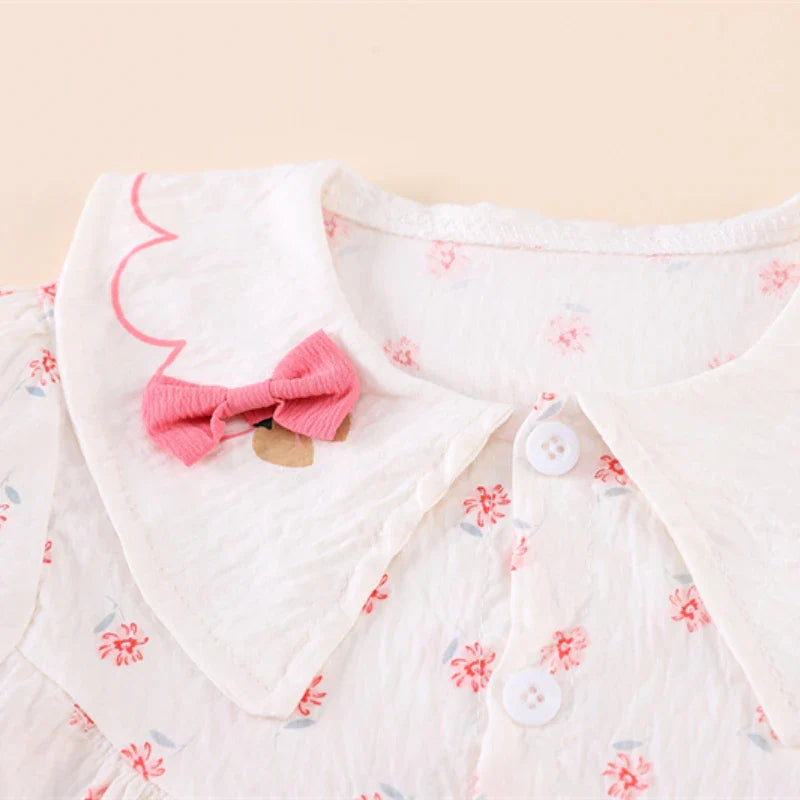 Summer Fashion Baby Clothes Suit Children Short Sleeved Flower Shirt Shorts 2Pcs/Sets Kids Girls Clothing Infant Casual Costume