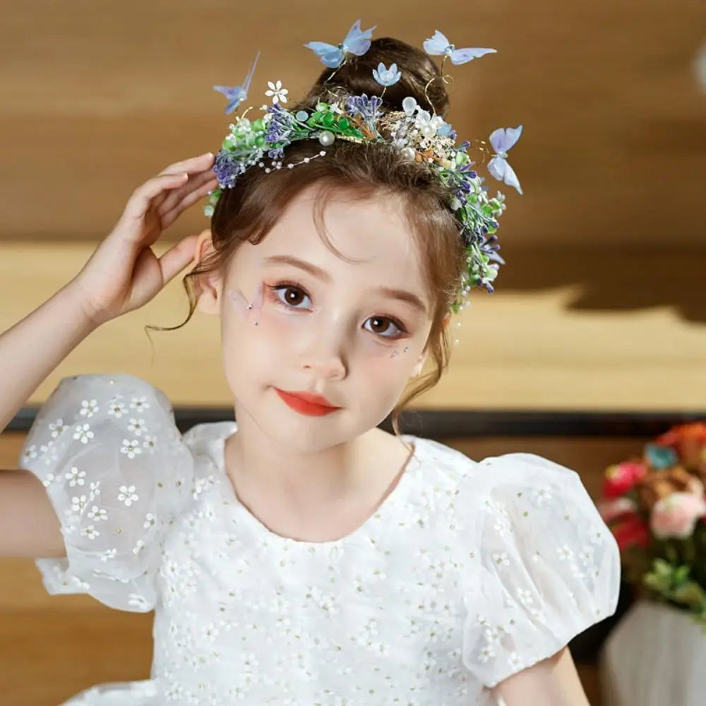 Creative Forest Garland Headdress Butterfly Floral Crown Wedding Head Princess Headband