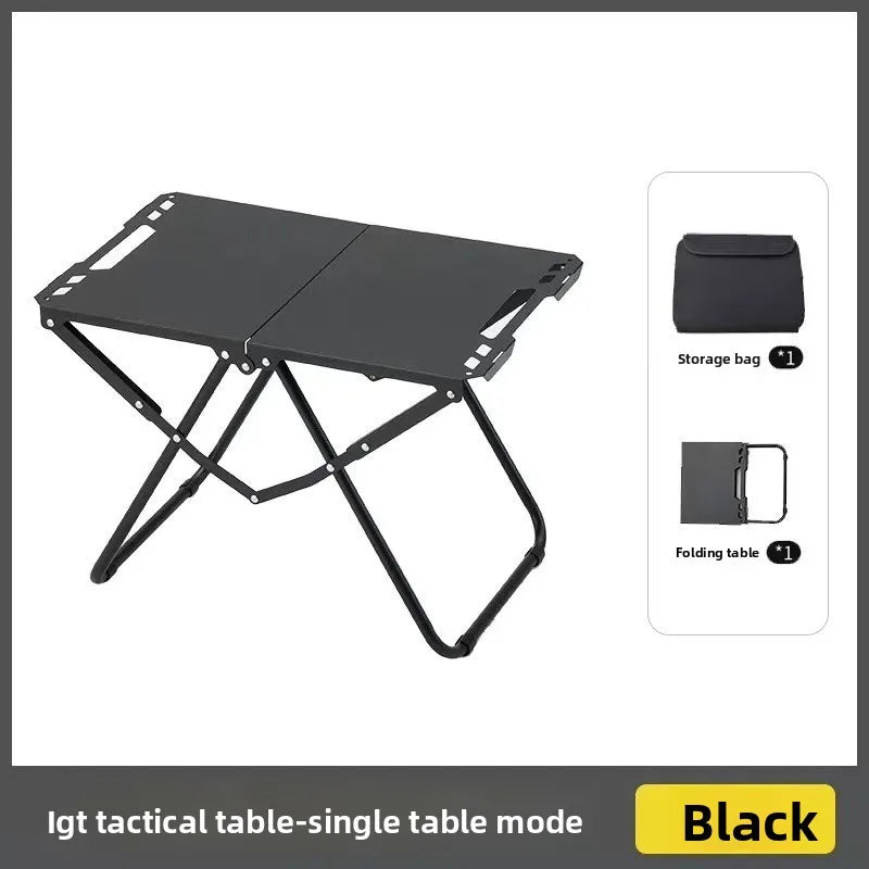 Outdoor for Camping IGT Tactical Table High-Density Carbon Steel Lightweight Tea Table Multifunctional Quick-Open Folding Desk