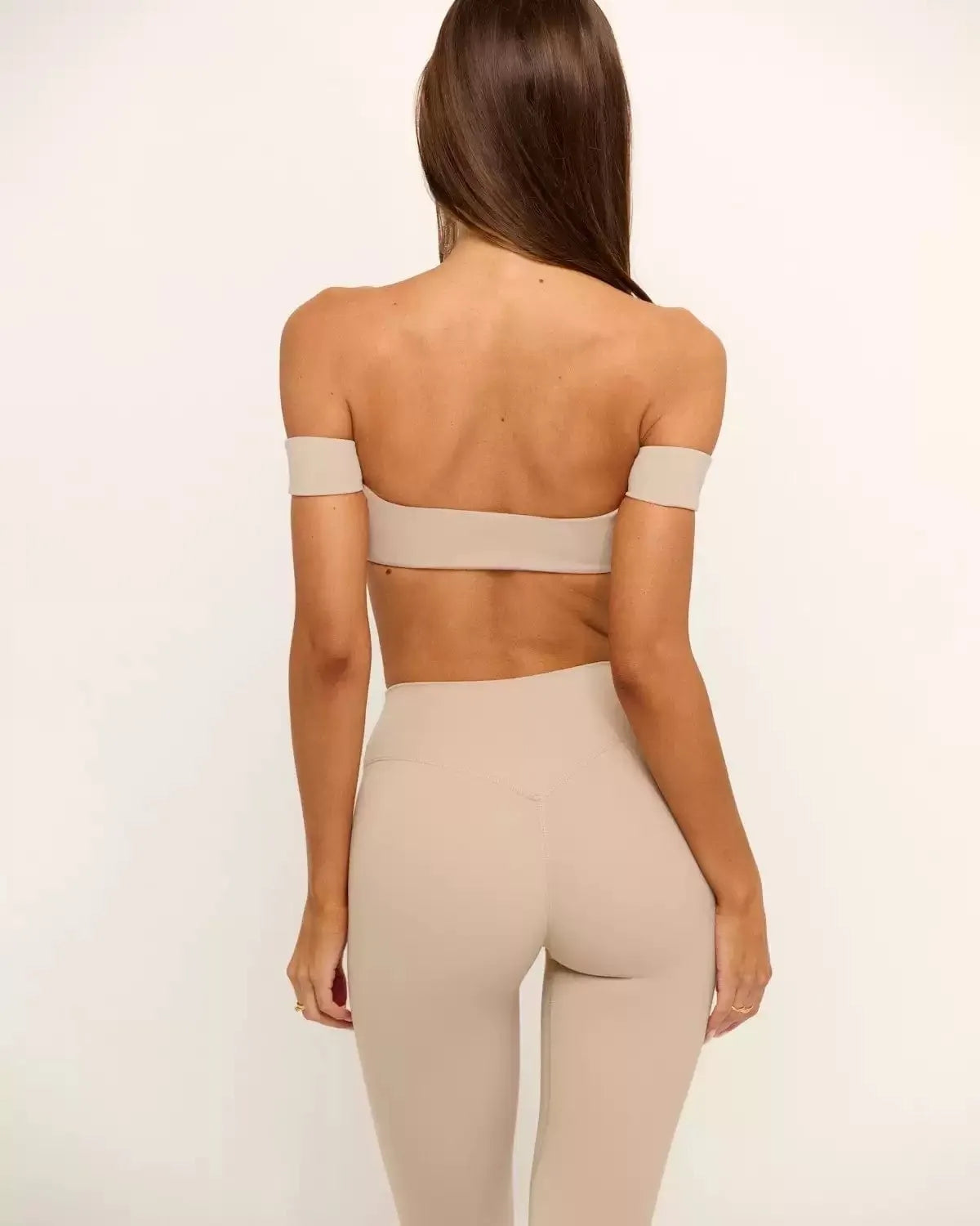PMWRUN Women's Off - the - Shoulder Yoga Crop Top with High Waist Leggings Set, Stretchy and Breathable for Gym & Workout