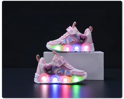 Tenis Children Led Shoe Girls Lighted Sneakers Glowing Shoe for Kids Soft Soled Breathable Casual Toddler Ctue Kuromi Baby Shoes