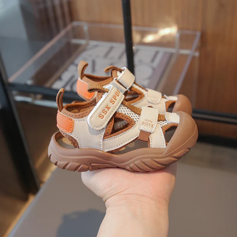 New Children's Sandals Soft Bottom Head Protection Boys and Girls Baby Walking Shoes Korean Style
