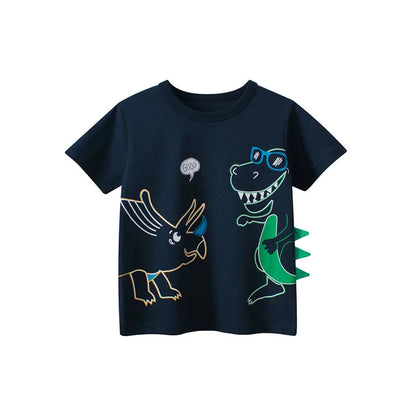 Jumping Meters Hot Selling Boys Girls Summer Baby T Shirts Short Sleeve Cartoon Cars  Toddler Tees Tops Boys Girls Clothing