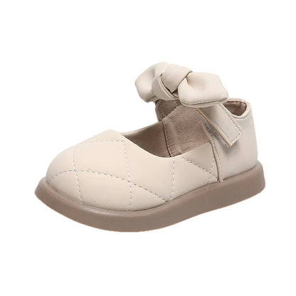Children's Leather Shoes Non-slip Soft Bottom Kids Mary Jane Shoes Fashion Solid Color Bowknot Girls School Causal Single Shoes