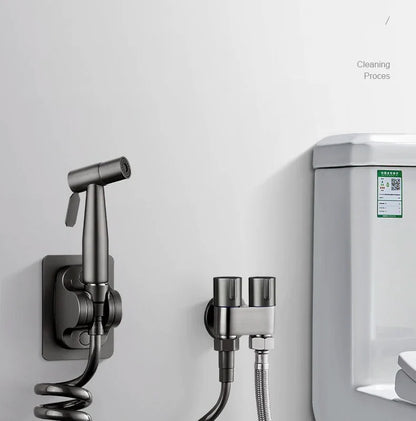 Handheld Toilet Bidet Faucet Sprayer Stainless Steel Bathroom Bidet Spraye Set Hand Sprayer Shower Head Self Cleaning No Punch