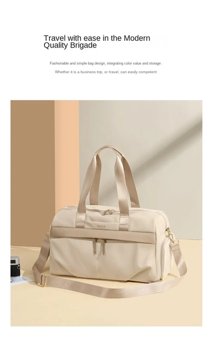 GOLF Travel Bag Hand Luggage Women Duffle Bag with Shoe Compartment Foldable Nylon Travel Handbag Lightweight Dry Wet Separation
