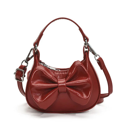 Kids Girls Cute Bowknot Handbag Fashion Crossbody Bag Detachable Strap Mini Shoulder Bag for Children Stylish Purse