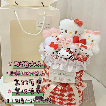 Kawaii Hello Kitty Cat Plush Doll Bouquet Girl Heart Birthday Gift Girl Giving Boyfriend Holiday Decoration Holiday Gifts