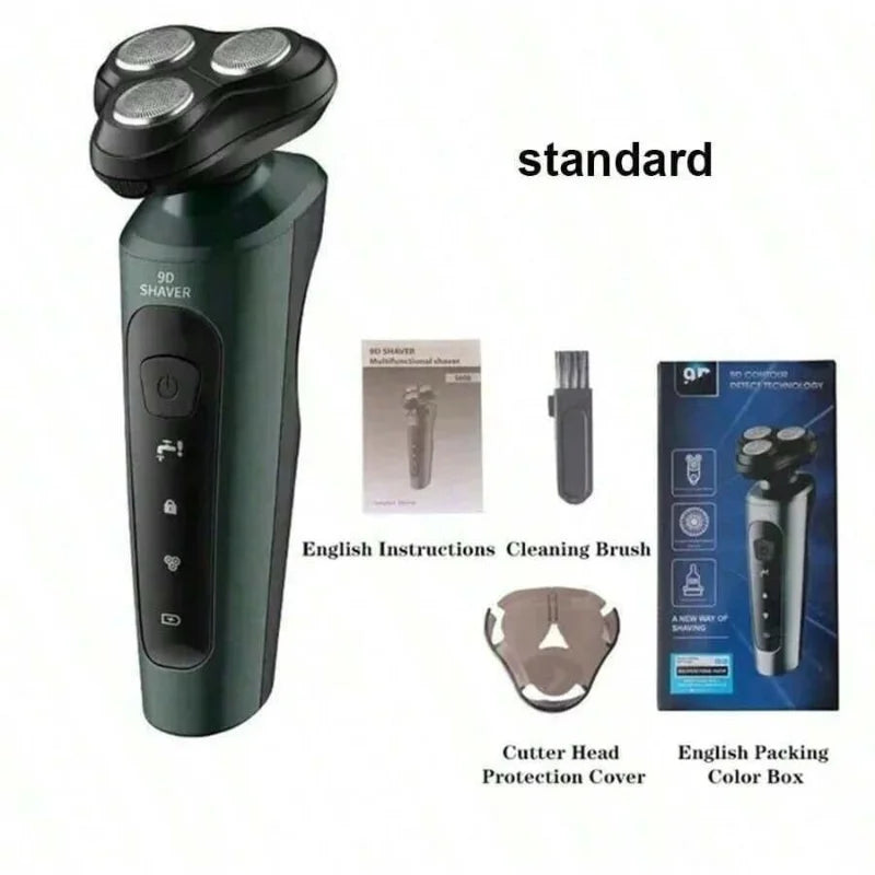 9D Electric Shavers For Men Waterproof Electric Trimmer Razor Wet  Dry Use Rechargeable Battery Rotary Shavers Machine Shaving
