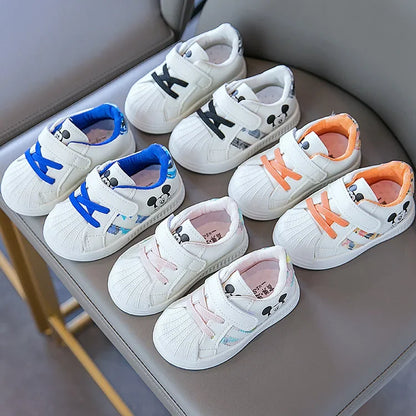 Children's White Shoes Spring and Autumn Kid's Sports Shoes Anti slip Lightweight Boys Board Shoes Soft Sole Baby Casual Shoes