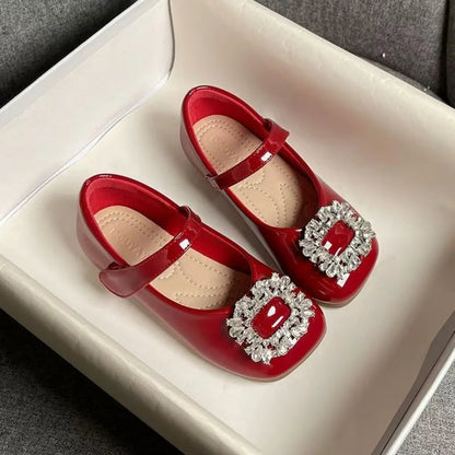 PU Children Leather Shoes Soft Soled Lightweight Shoes Mary Jane Shoe Slip-on Style Girl Princess Shoe Spring Season