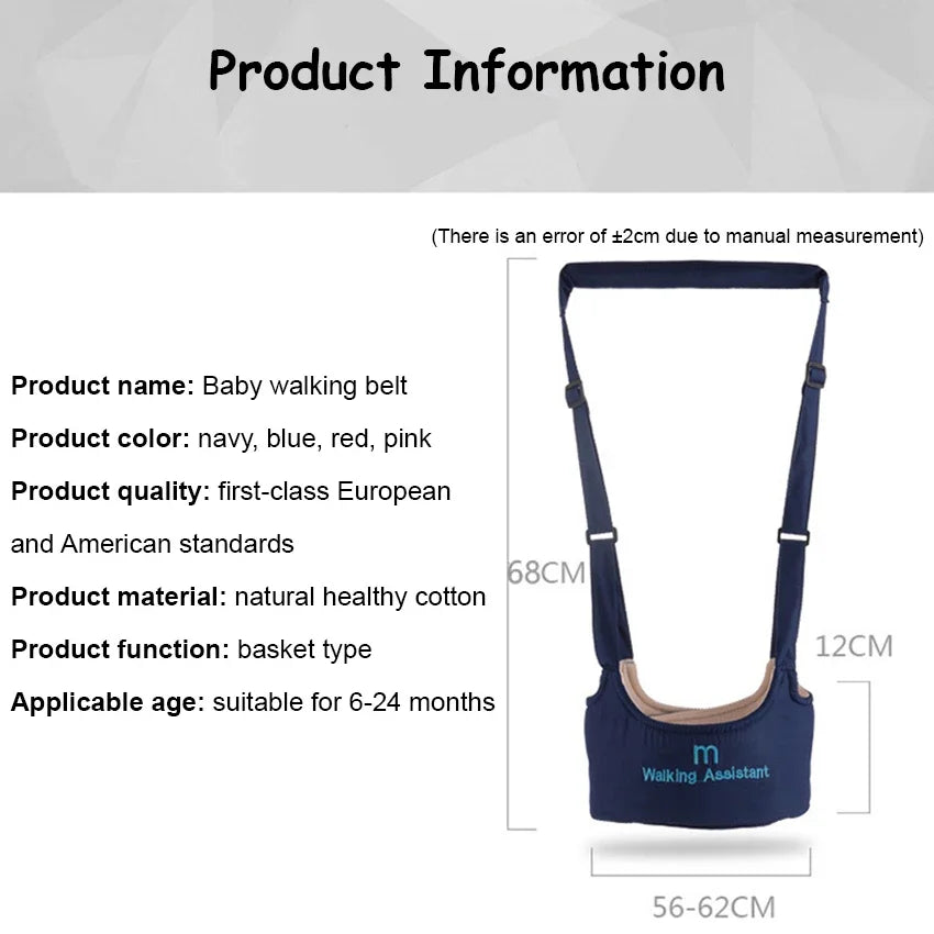 New Baby Safety Walking Belt Breathable Walking Learning Belt Dual Use Baby Basket Walking Harness Baby Walk Assistant Belt