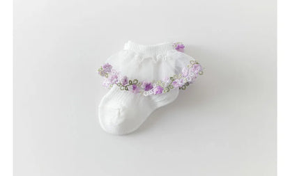 New Children's Socks With Lace Princess Girls Frilly Sock Soft Infant Baby Socken White Socks For Kids 0-10Years High Quality