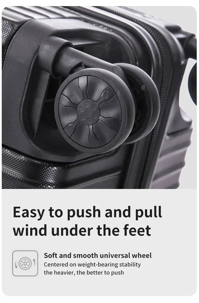 100% Aluminum Magnesium Alloy Luggage Trolley - 20-28 Inch Carry-On With Cup Holder | Lightweight Travel Suitcase