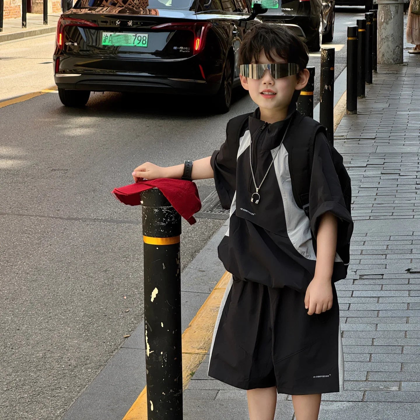 New Handsome Casual Work Clothes Set for Children, Boys' Sports and Leisure, Breathable Two Piece Set, Trendy