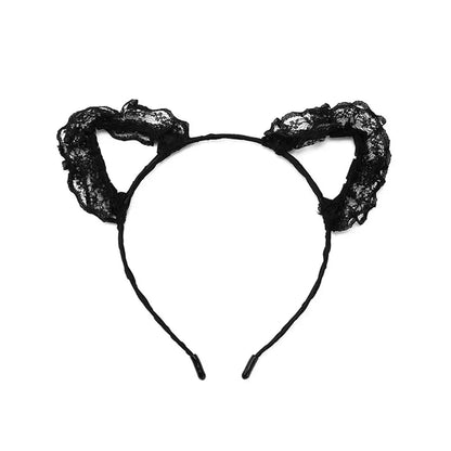 Cute Lace Cat Ears Headband Fancy Dress Hairband Women Girls Cosplay Headwear Masquerade Anime Costume Party