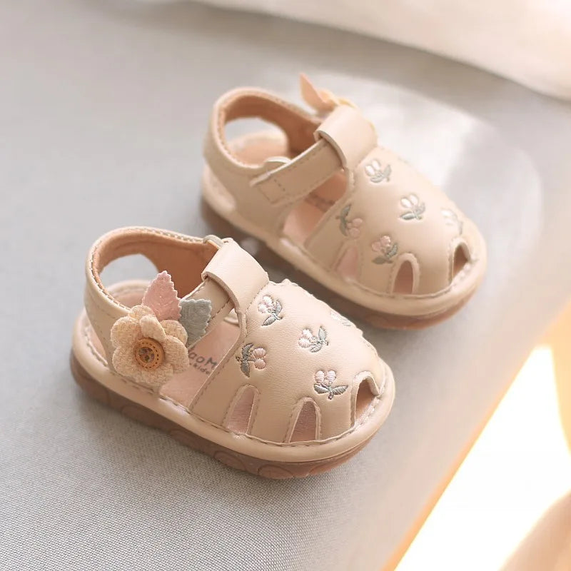 Baby Boys Girls Sandals Summer Baby Wedding Dress Flat Shoes Newborn Crib Shoes First Walkers Prewalkers Shoes