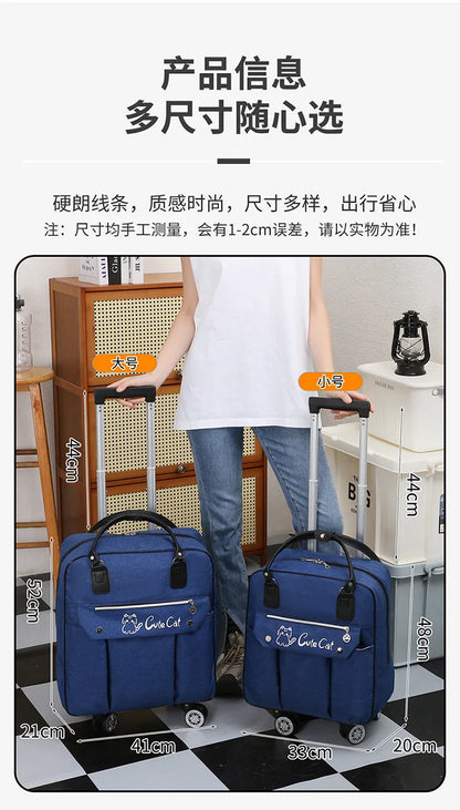 Portable Travel Luggage Bags 4 Wheels Big Capacity Unisex Trolly Travel Duffels Men New Rolling Suitcase Women Wheel Travel Bags