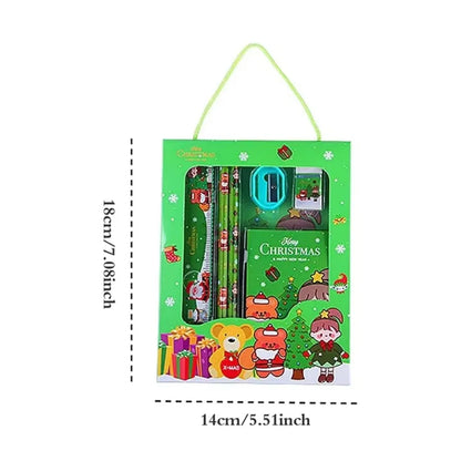 Pencil Stationery Set GIfted By Santa Claus Children Student Office Supplies Kawaii Kids Prize Birthday Christmas New Year