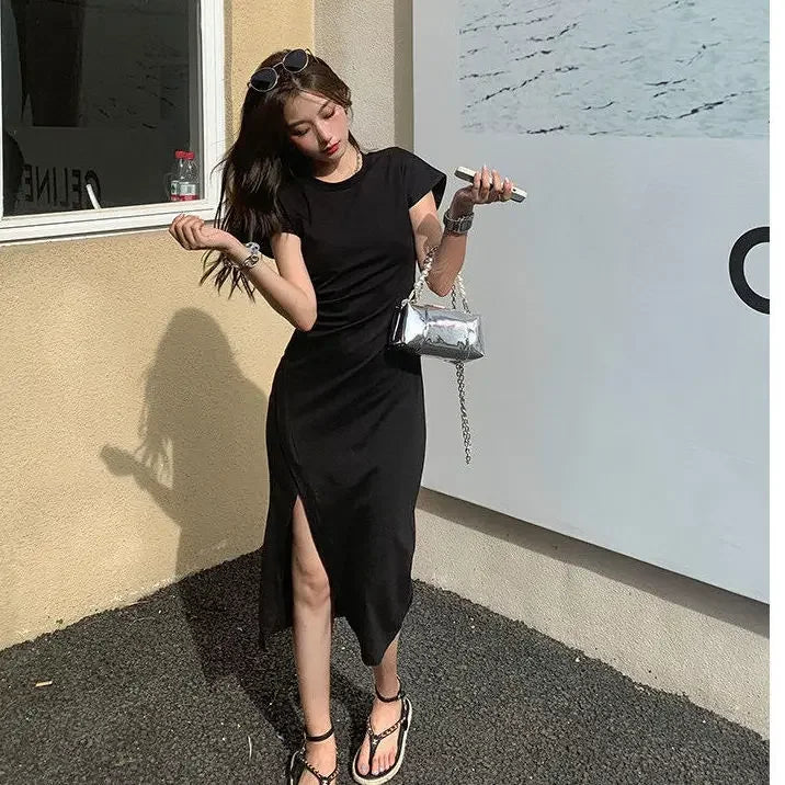 White Dresses for Women 2025 Woman Dress Clothes Midi X New in Chic and Elegant Pretty Cheap Casual Y2k Outfits Harajuku Cotton