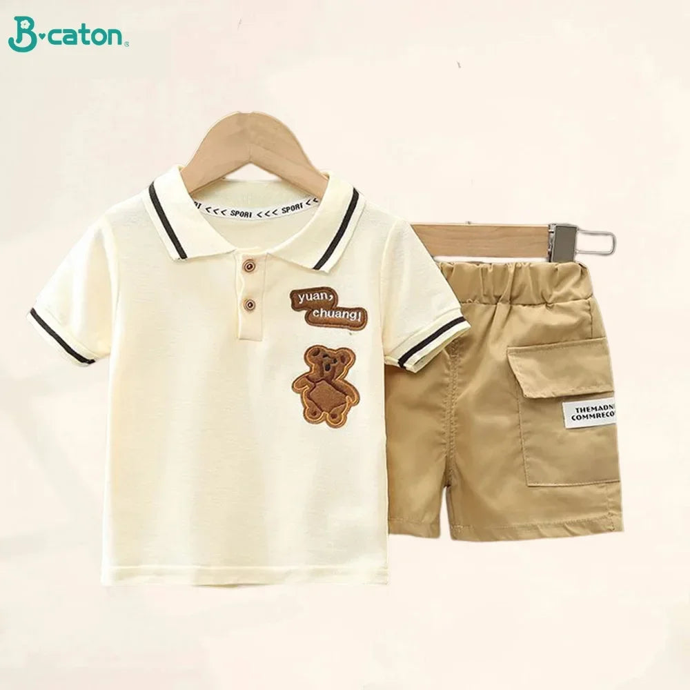 Children Clothing mother Kids Clothes Children's Sets Boys T-shirt Shorts Summer Cotton Short sleeve fashion Suit2PCS (Available)
