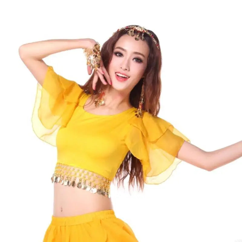 Multi Color Performances Blouse Swirling Tassels Detail Dancewear Costume