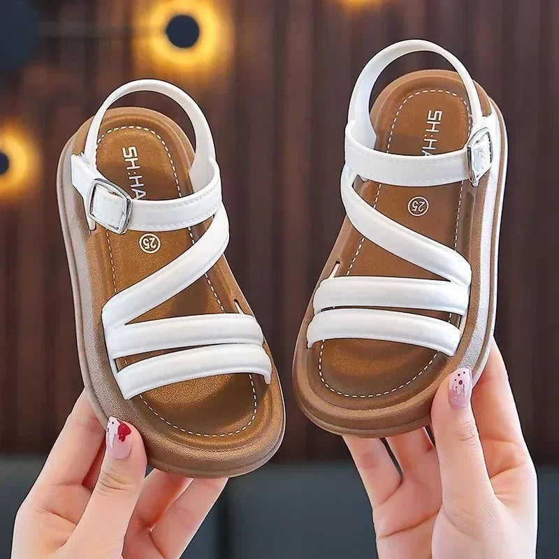 1-10Y Baby Girls Sandals Summer Children's New Cool Fashion Princess Cute Versatile Shoes for Students Flat Sandal Casual Shoe