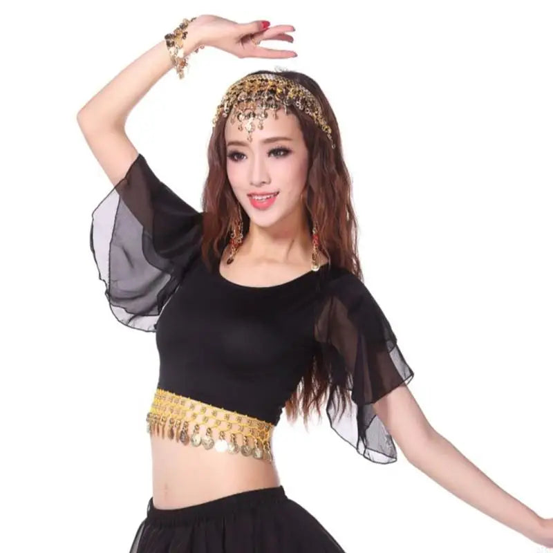 Multi Color Performances Blouse Swirling Tassels Detail Dancewear Costume