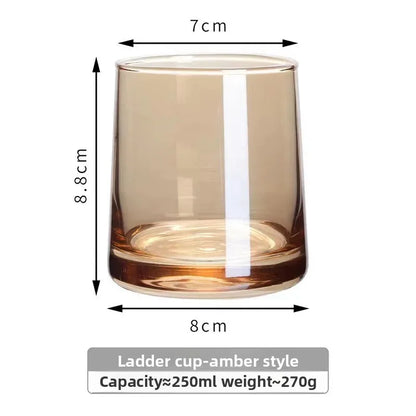 INS-style glass cups,colored trapezoidal couple's household whiskey glasses, bar and hotel mouthwash cups, beer mugs, water cups