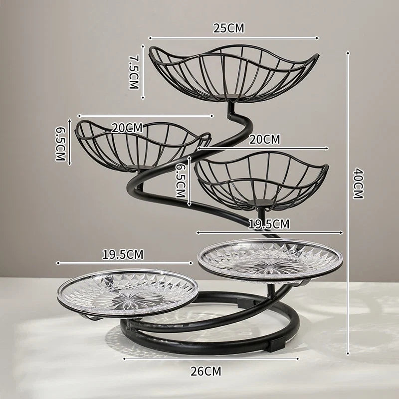 Modern mat Fruit Tray Luxury Light Home Living Room Candy Basket Tea Table Snas Metal Material Nordic Sle