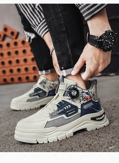 Men's Casual Outdoor Boots Fall Breathable Trendy Versatile Leisure Knob Board Shoes Anti-slip Riding Fashion Sneakers