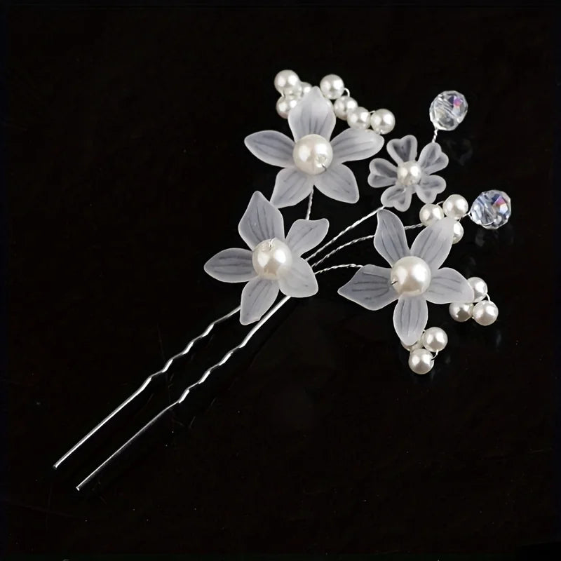 Hair Pins Hair Accessories For Women Wedding Accessories Hair Clips Jewelry Pearl Rhinestone Flower Hair Clip Pins Headpiece