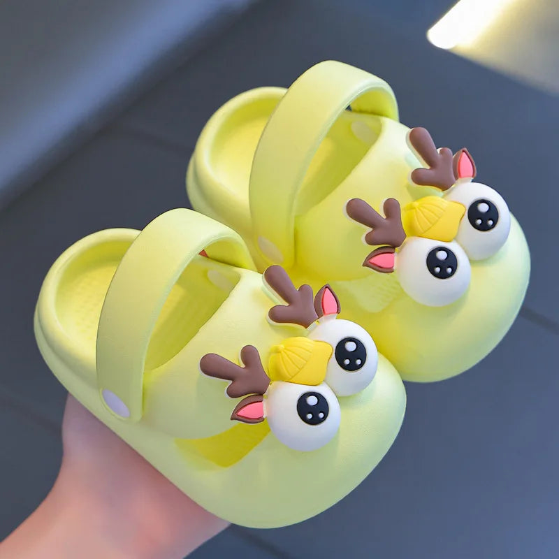 New Summer Children Sandals Kids Cartoon Rabbit Slippers Toddler Boys Girls Soft Sole Shoes Anti-Slip Indoor Bathing Slippers