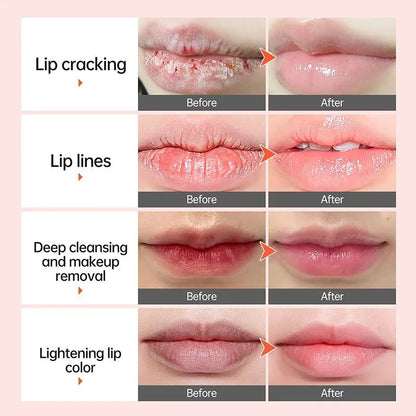 Exfoliating Bubble Lip Balm for Dark Lips Pink Lip Lightening Scrub Moisturizing Lip Mask