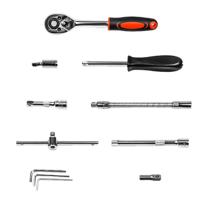 Drive Socket Set Ratchet Wrench Set Car Tool Kit, Bit Socket Wrench Set Metric Mechanic Tool Set Car accessories