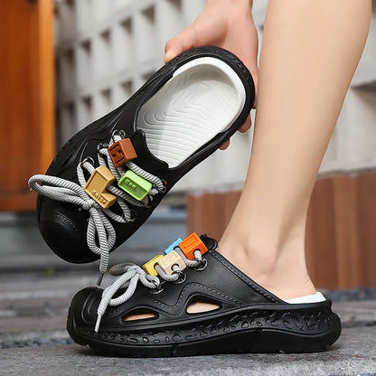 Summer Slippers for Men and Women, Non-Slip Toe-Toe Outdoor Thick-Soled Wear-Resistant Casual Beach Shoes Sandals