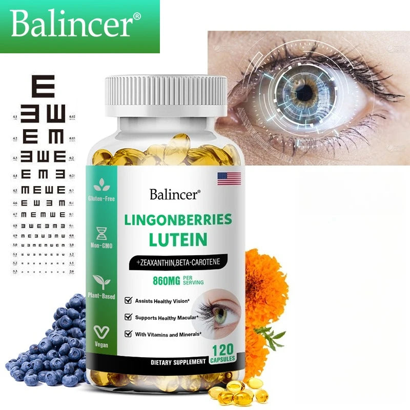 Balincer Vision Support - with Lutein, Zeaxanthin and Vitamins - Eye Health Supplement for Healthy Vision - 120 Capsules