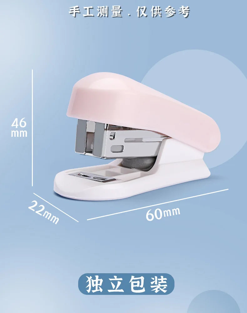 Cartoon Stapler Mini Stapler Set Cute Student Stationery Bookbinding Machine Test Paper Stapler School Gift Office Accessories