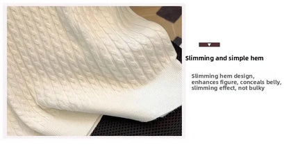 White  irt ort Sve Knitted Top Women's oulder Straight Summer T-irt Commute Sle Korean Version Straight Tube